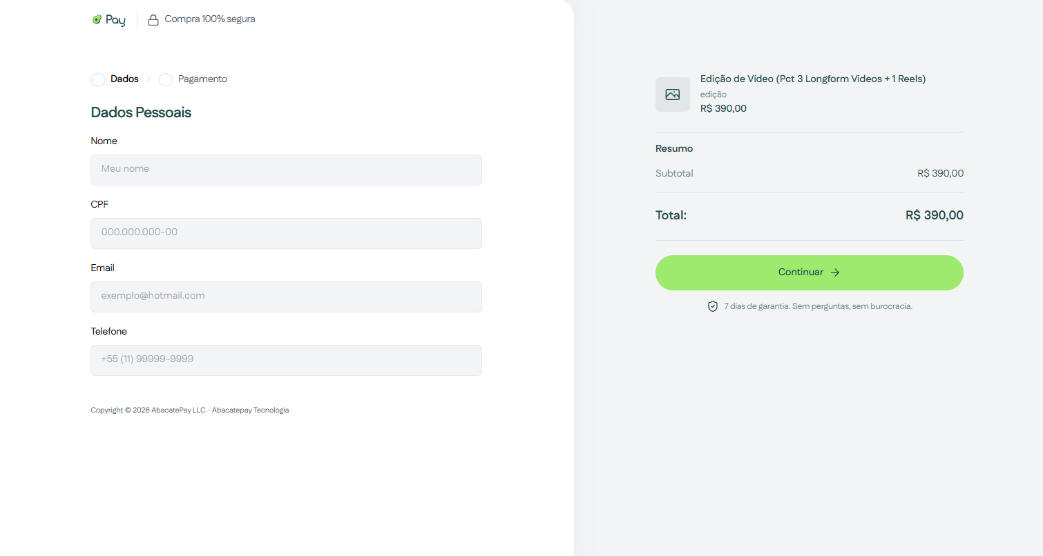 Novo checkout